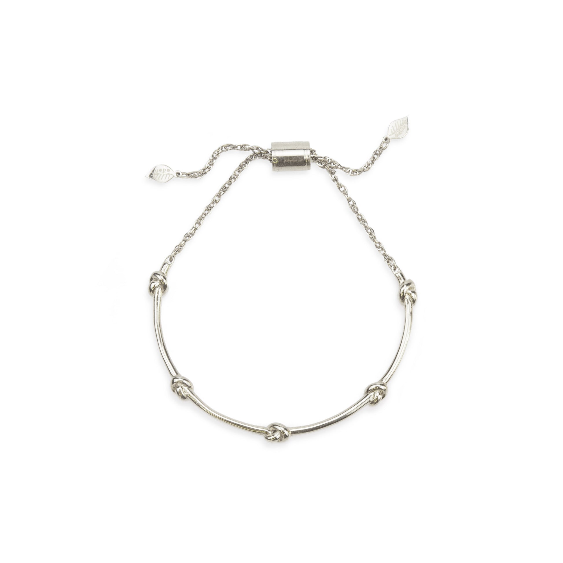 Silver bracelet on a white background