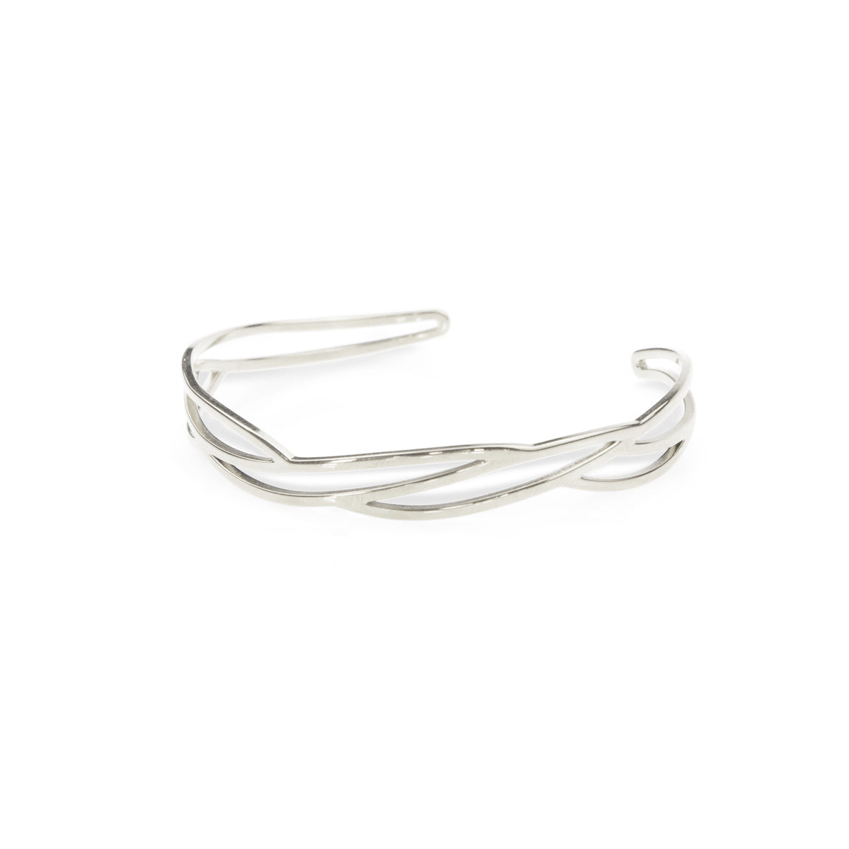 Silver bracelet on a white background