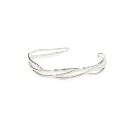 Silver bracelet on a white background