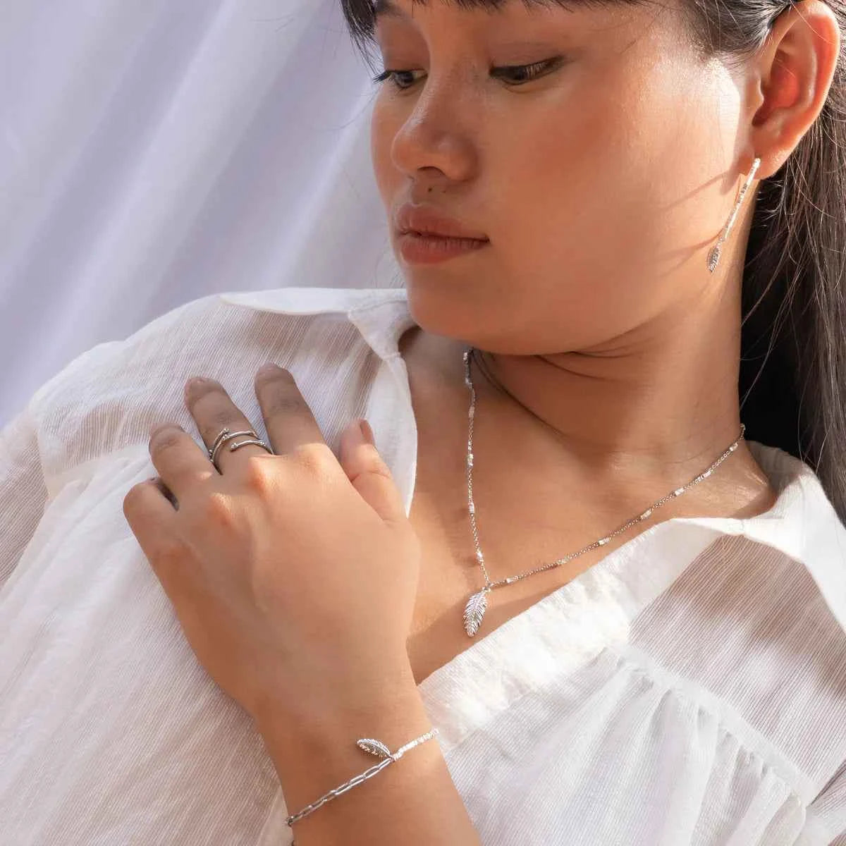 Feathers of Freedom Bracelet Silver