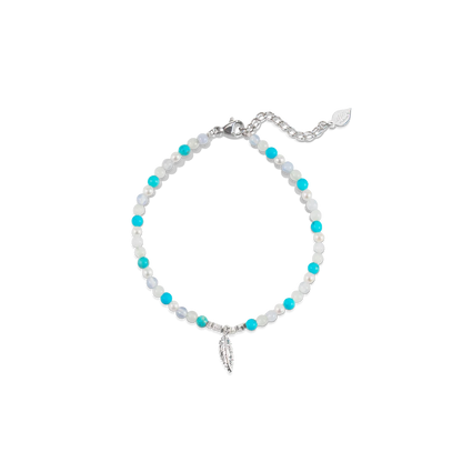 Feathers of Freedom Bracelet Blue Beaded