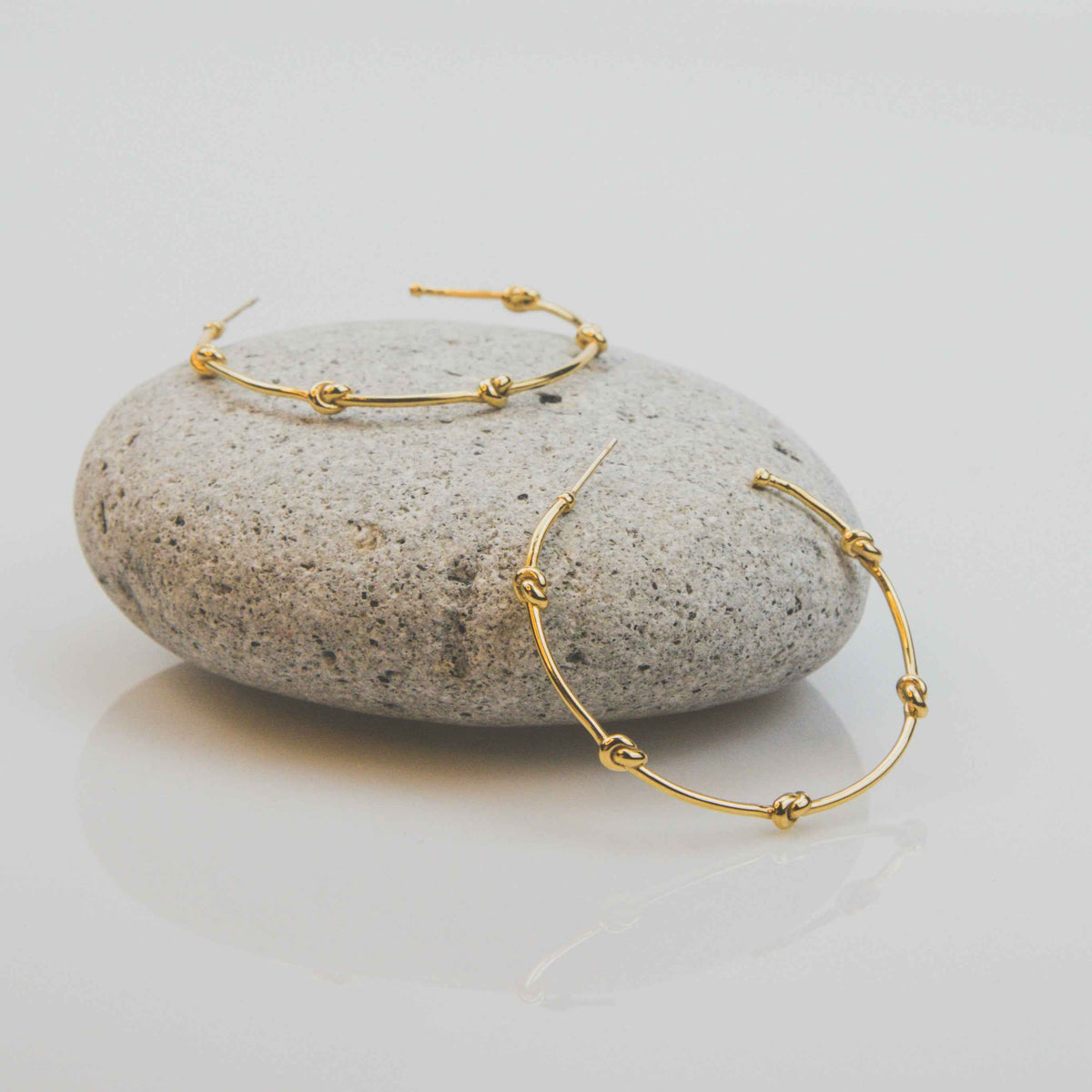 Knots for Freedom Hoop Earrings Gold