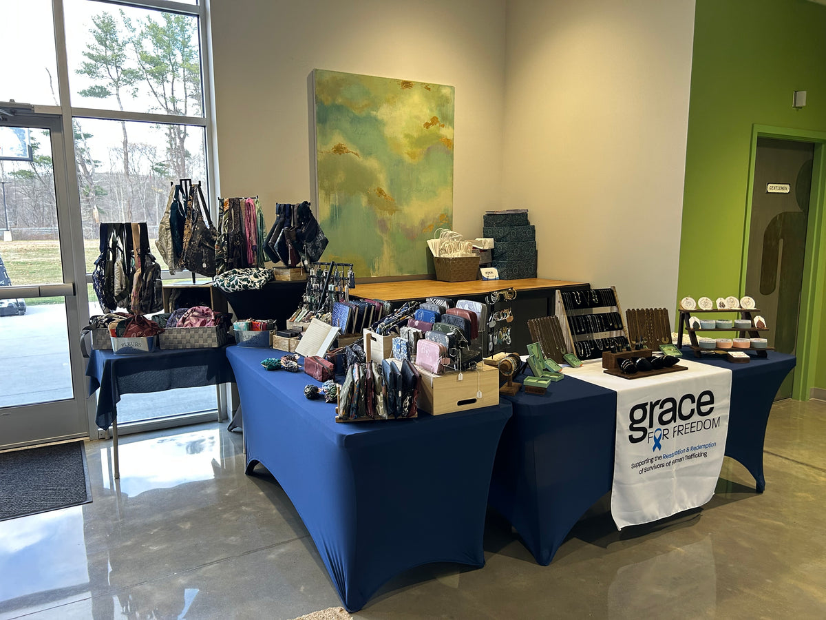 tables with products for sale