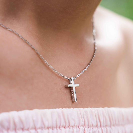 Great Courage Cross Necklace Silver