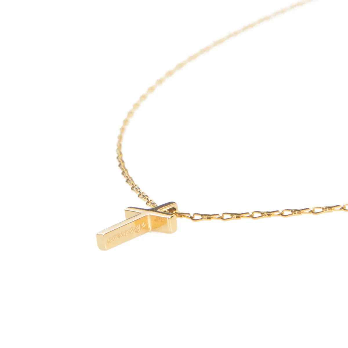 Great Courage Cross Necklace Gold