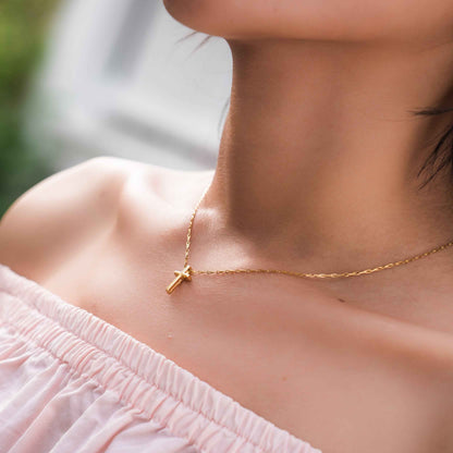 Great Courage Cross Necklace Gold