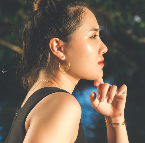 Walk on Water Large Hoop Earrings Gold