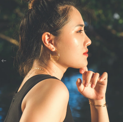 Walk on Water Large Hoop Earrings Gold