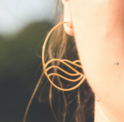 Walk on Water Large Hoop Earrings Gold