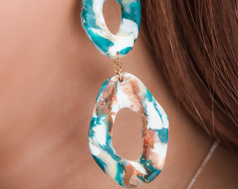 Desert Flower Hook Earrings Water