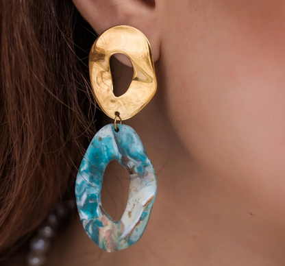 Desert Flower Drop Earrings Water